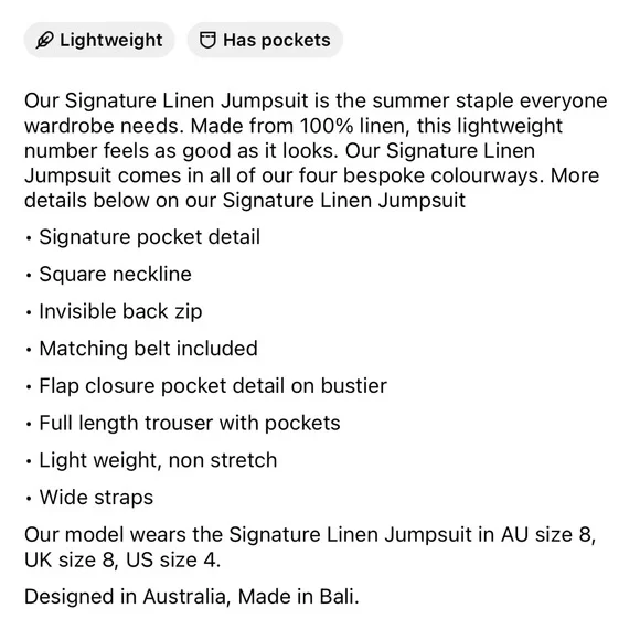 Linen Beige Jumpsuit - Picture 2 of 2